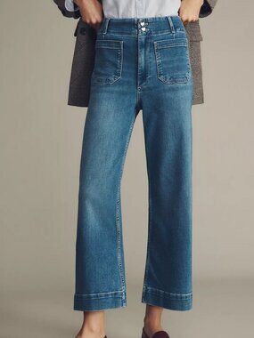 Anthropologie Maeve Colette Crop High Rise Wide Leg Jeans Size 24